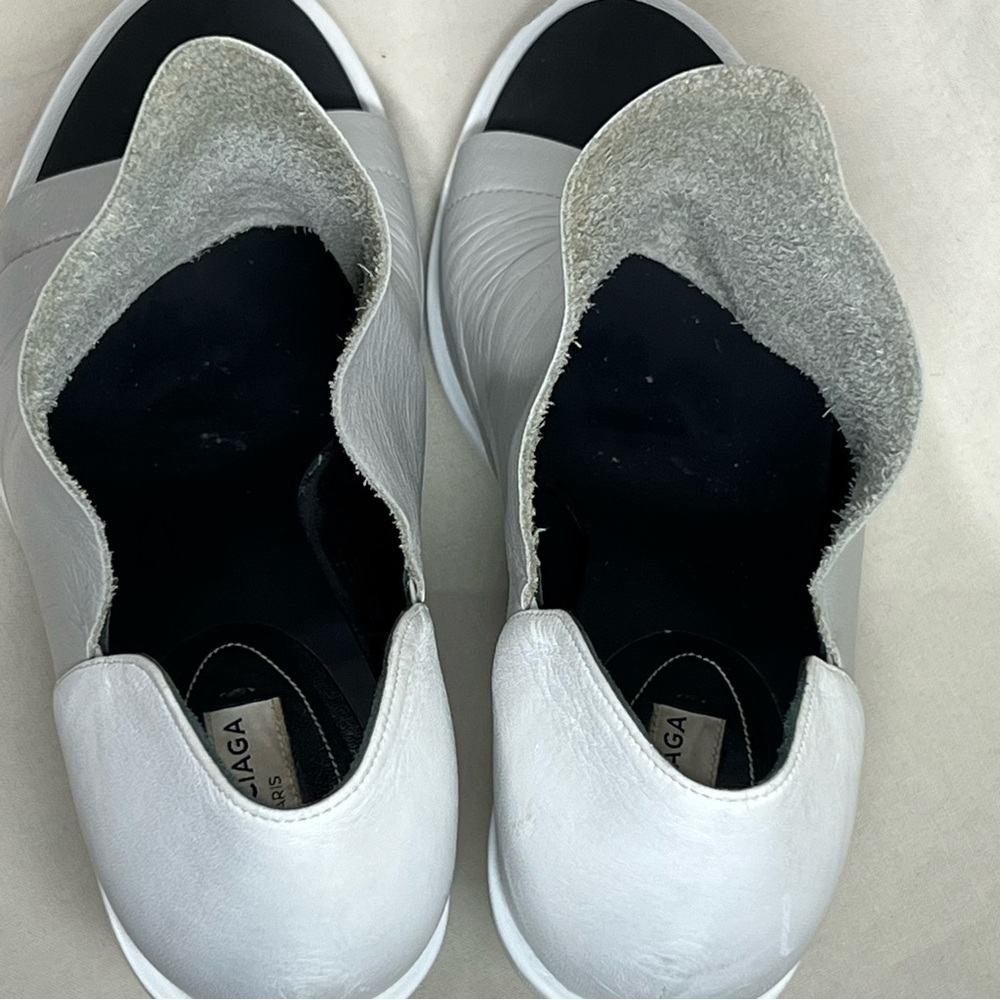 BALENCIAGA Paris Glove Leather Pump Booties Open Toe Two Tone Size 40 US 9 - Picture 11 of 13